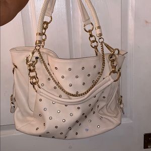 Blinged out cream purse
